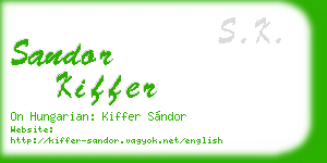 sandor kiffer business card