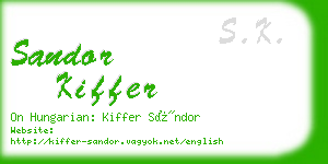 sandor kiffer business card